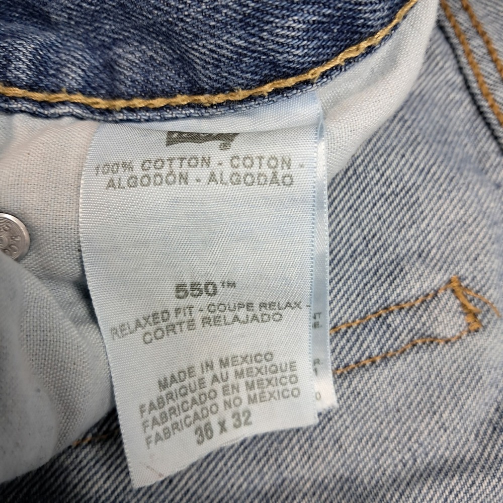 Levis 550 Relaxed Fit‎ Mens Jeans Blue Medium Wash 36x32 Straight Leg Denim - Picture 4 of 12